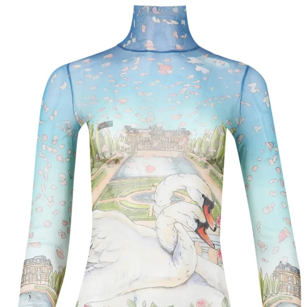 Casablanca L'Amour En Fleur Mesh Top